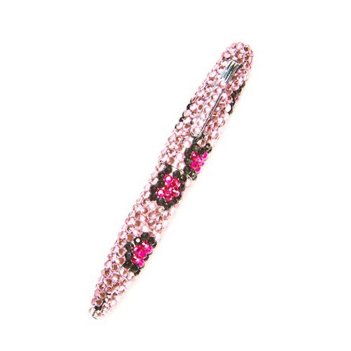 Hot pink leopard print crystal rhinestone ink pen new for sale