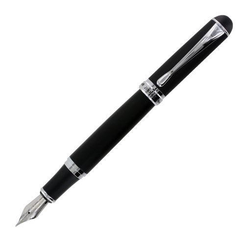 Jinhao X750 Black Lacquer Barrel, Chrome Trim Fountain Pen, Medium Point