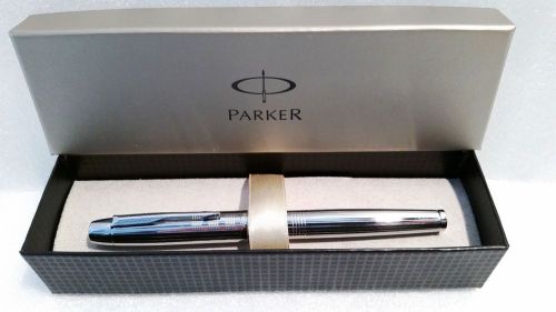 NEW Parker IM Premium Fountain Pen Medium Point Chiseled Chrome (S0908630)