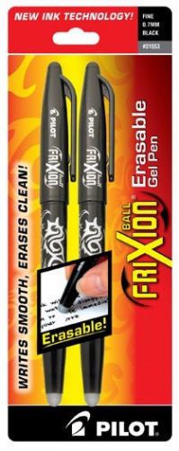 4 Pilot Frixion Erasable Gel Pen *BLACK*  0.7mm Fine tip  (2x 2-packs)