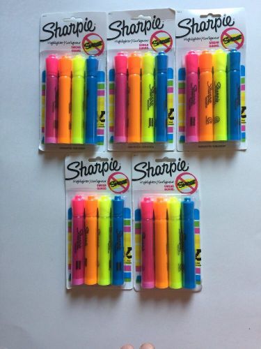 4 pk Sharpie Highlighters Pink Yellow Orange &amp; Blue #25174 Lot Of 5 (20 Total)