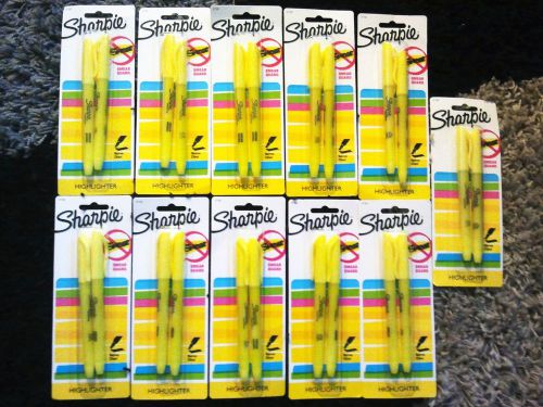 (22) New Sharpie Highlighters Smear Guard Narrow Chisel Yellow 2 Packs