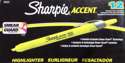 3 BRAND NEW IN BOXs 36 Sharpie Yellow Retractable Narrow Chisel Tip Highlighters