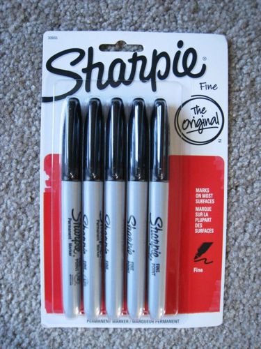 Sharpie Black Permanent Markers (Fine Point) (5 Pack)