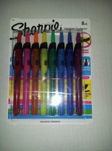 Sharpie Accent Retractable Highlighters, Assorted, Narrow Chisel, 8/Pack, New