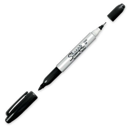 Sharpie Twin-tip Marker - Fine, Ultra Fine Marker Point Type - Black Ink (32001)
