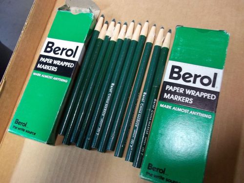 Lot of (23) new Berol paper wrapped grease pencil markers 171T green
