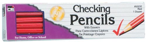 Inc Pencil Checking Red With Eraser Box 65030