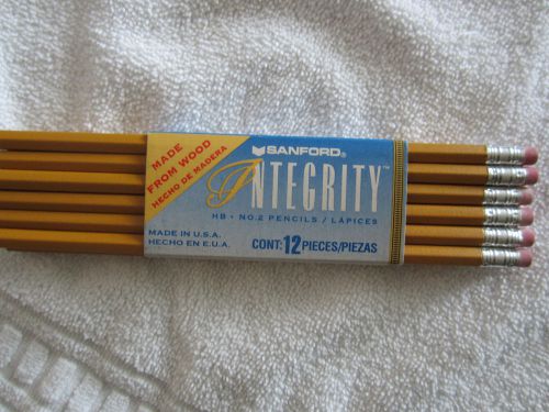 WOOD Dozen (Twelve - 12) SANFORD Integrity No. 2 HB Pencils Made in USA
