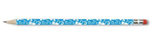 SCRIVIMI- RECYCLED PAPER PENCIL BLUE FLOWER DESIGN