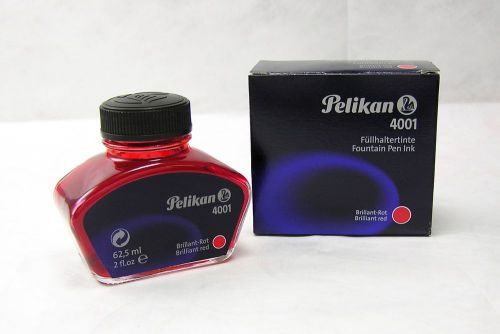 Pelikan 4001 Fountain Pen Ink Bottle Brilliant Red 62.5ml