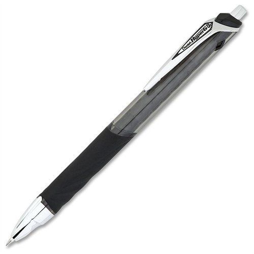 Pentel kl255a hyper-g roller ball retractable gel pen, black ink, fine, dozen for sale