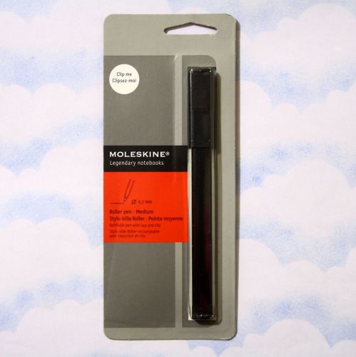 New moleskine roller pen w/ cap black gel ink medium- 0.7 mm made in italy for sale