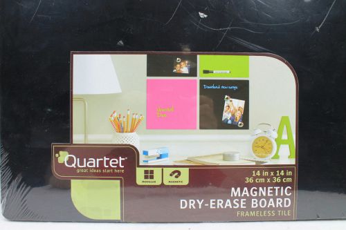 Quartet Magnetic Black Dry-Erase Frameless Tile Board 14x14&#034; w/Blue Paint Marker