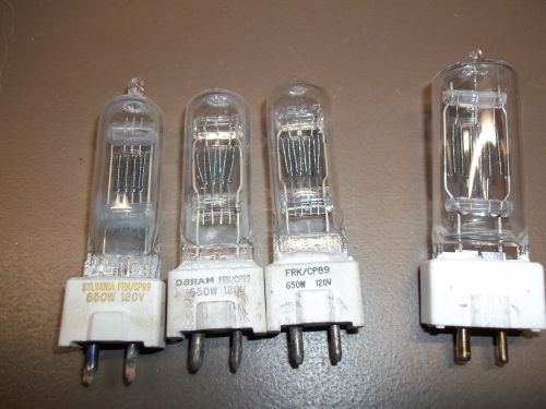 Halogen Projector Lamps FRK/CP89 650W 120V Lot of 3  &amp; 1 other bulb
