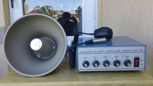 10 WATT  AUDIO  PAGE/AMPLIFIER  MCGOHAN UNIT  WITH  BOGEN  HORN  /SHURE MIC.