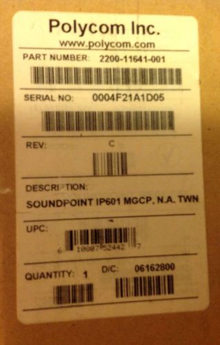 Polycom soundpoint ip601 sip w/ ac adapter 2200-11641-001 voip-call distribution for sale
