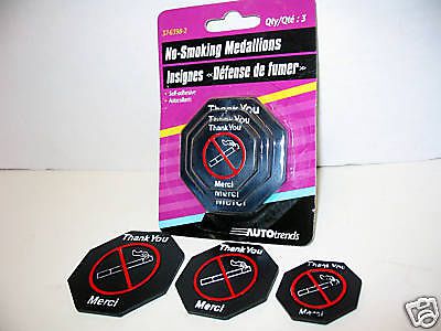 Lot of - 3 - No-Smoking Medallions. ( 1 retail package )