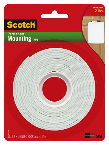 NEW Scotch Permanent Mounting Tape, 1 Inch x 125 Inches