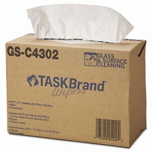 Toughworks glass &amp; surface cleaning wipes - 900 wipes per case (hos gs-c4302) for sale