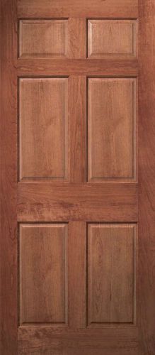 6 Panel Raised Cherry Solid Core Stain Grade Stile &amp; Rail Interior Wood Doors