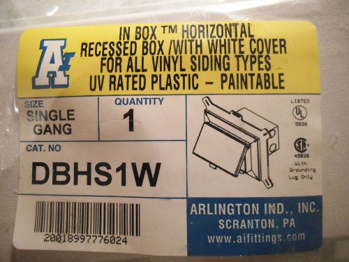 Arlington DBHS1W Electrical Box with Weatherproof Cover for Vinyl-Siding - NEW