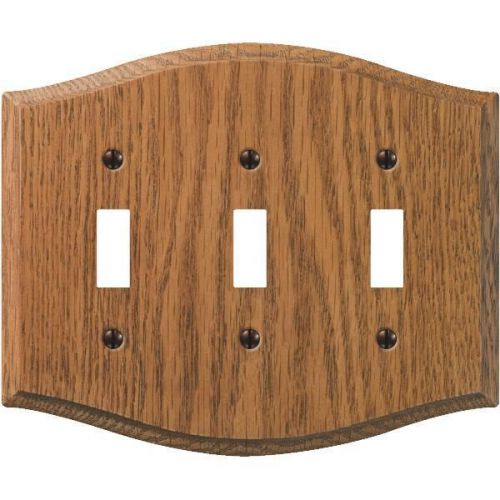 Country Oak Wood Switch Wall Plate-3TGL CNTRY OAK WALLPLATE