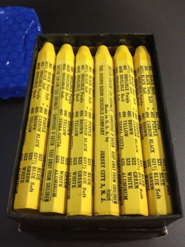 New dixon 496 yellow steel / lumber crayons - 12 crayons per box free shipping for sale