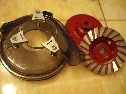 5&#034; convertible dust shroud for grinders &amp; 5 pcs 5 inch concrete cup wheel metabo for sale
