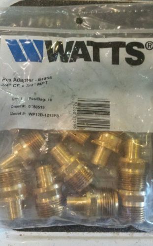 Watts 3/4&#034;  pex adaptors 10 pack sharkbite style for sale