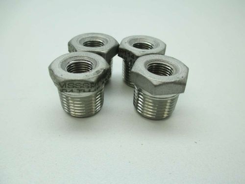 Lot 4 new sci corp mss sp-114 ss pipe fitting reducer bushing 3/8x1/8in d390094 for sale