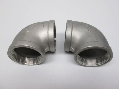 Lot 2 new 304 2in npt 90deg 150 pipe fitting stainless d243783 for sale