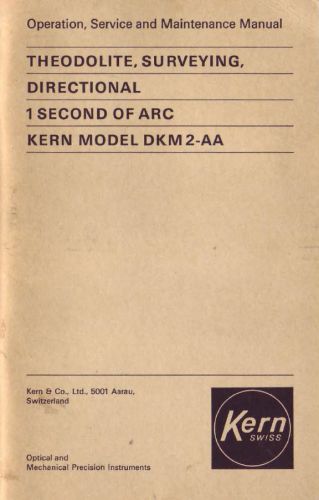 Kern dkm2-a - operation, service and maintenance manual for sale