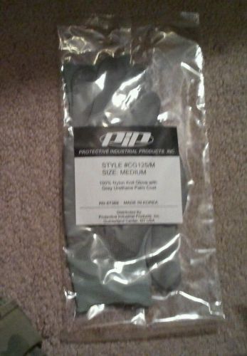 Pip inc. cg125/m nylon kint gloves w/ grey urethane palm coat metal detecting for sale