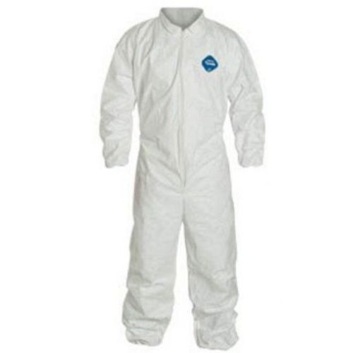 DuPont Tyvek White Coverall With Zipper Front And Elastic Wrists And Ankles XL T