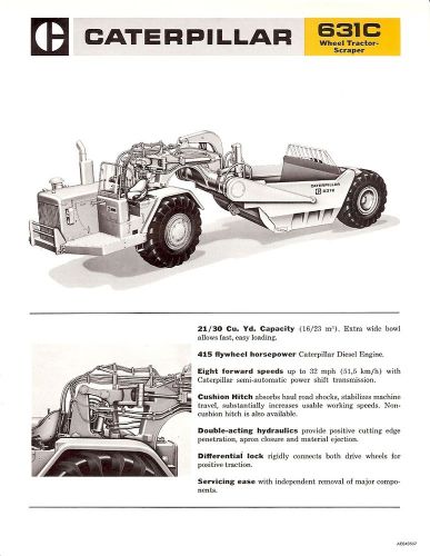 Equipment Brochure - Caterpillar - 631C - Wheel Tractor Scraper - c1970 (E1755)