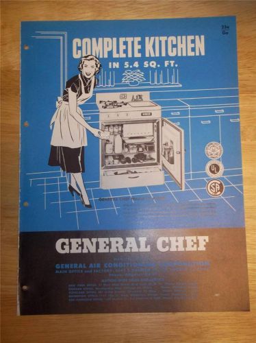 Vtg General Chef Catalog~Complete Kitchens~Stove/Fridge/Sink Units~Air Condition