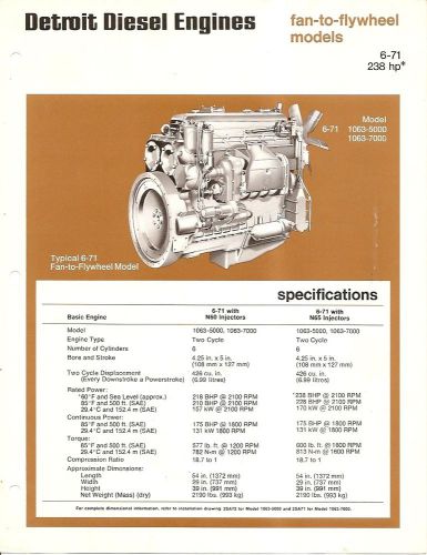 Equipment brochure - detroit diesel - 6-71 - engine - 1973 (e1510) for sale