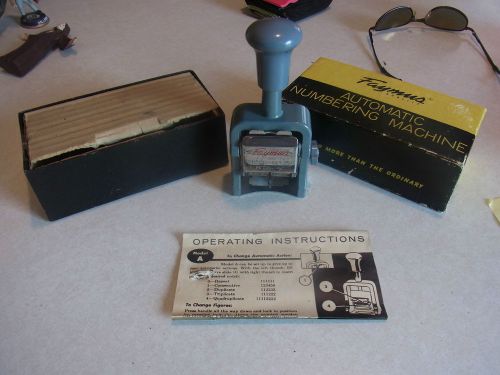 VINTAGE FAYMUS AUTOMATIC NUMBERING MACHINE MODEL AC JAPAN BOXED USED