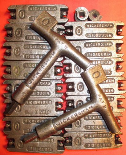 15 1920&#039;s Tested Matching Wickersham No. 0 Quoins 3 Disk Cam &amp; 2 Key Letterpress