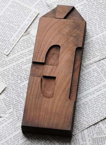 letter: E rare wood type 7.99&#034; woodtype hand carved letterpress printing block