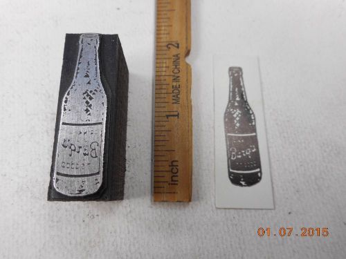 Printing Letterpress Printers Block, Barq&#039;s Soda Pop in Bottle