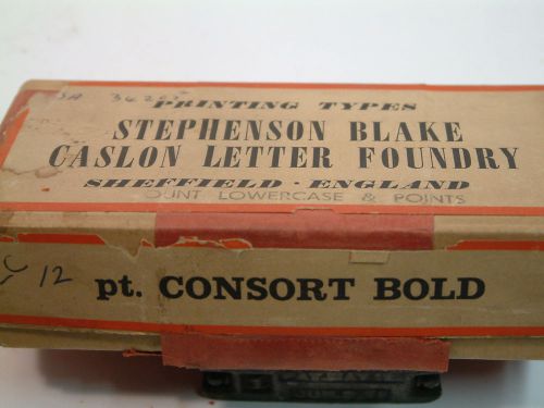 NEW 12pt Consort Bold (Clarendon)  l.c. &amp; pts. Stephenson Blake Letterpress Type