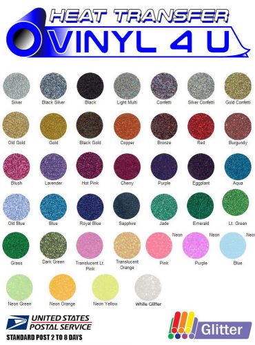 Siser glitter 5 yards or 15 sheet (20&#034;x12&#034;)  - select your colors! for sale