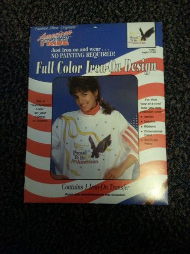American Eagle &#034;Proud To Be An American&#034; Heat Transfer Color Design - Vintage