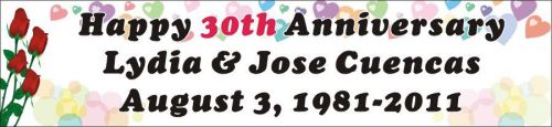 1.6ftX7ft Personalized Happy Anniversary Banner Sign Poster with Your Text