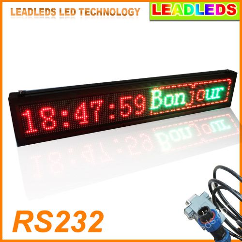 Leadleds led display rs232 outdoor tri-color text signboard moving message board for sale