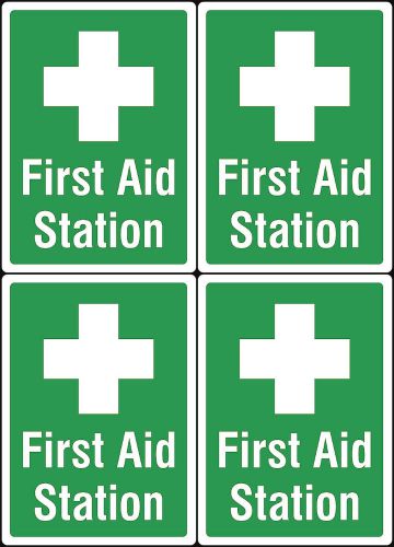 Green Wall Hanging Sign First Aid Station Auto Shop Construction Signs 4 Pk s164