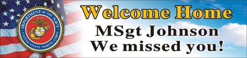 2ftX8ft Custom Personalized Welcome Home US (U.S.) Marine Corps Banner Sign