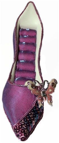 Purple Shoe Ring Holder With Butterfly